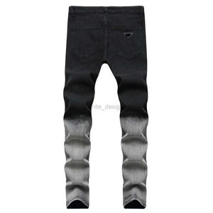 Jeans de créateurs pour hommes New Men's Hole enduit en revêtement blanc extensible blanc noir Slim Casual Men's Pants Fashion Fashion Pant