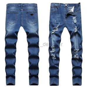 Jeans de créateurs pour hommes New Men's Jeans Hole Trend Slim Fit Men's Jeans Leggings Trend Fashion Pant