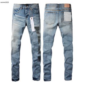 jeans de créateur pour pantalons pour hommes jeans violets Jeans pour hommes en détresse noir déchiré Slim Fit moto jeans pour hommes empilés Jan 27