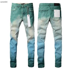 jeans de créateur pour pantalons pour hommes jeans violets Jeans pour hommes en détresse déchiré Biker Slim Fit moto Mans empilés jogging couleur couture jeans classiques Jan 27