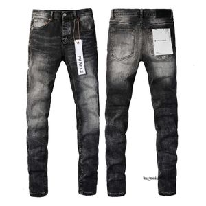 Jeans de créateur pour pantalons pour hommes Jeans violets Jeans violets Jeans pour hommes tendances en détresse noir déchiré Biker Slim Fit moto Mans Jeans empilés hommes 156