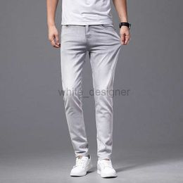 Designer jeans voor herenkwaliteit herenmodemerk zomer dunne elastische broek gewassen jeans donkere bloem borduurwerkmodusbroek