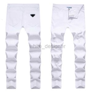 Jeans de créateurs pour hommes jeans blancs de l'homme blanc dans une marque d'automne marque décontractée pantalon déchiré pantalon denim denim pantale