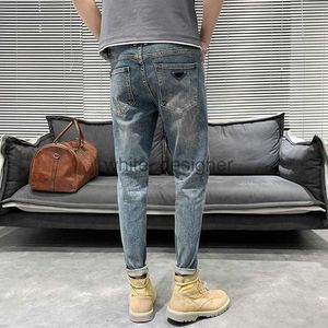 Designer jeans voor heren gedragen jeans heren herfst nieuwe slanke leggings mode casual negen dollar broek heren modebroek