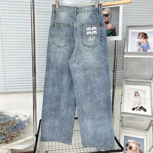 Jeans de créateur pour femmes, pantalon en Denim avec lettres brodées, Design à la mode, pantalon Long de haute qualité