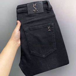 Jean designer style gothique jean lavé noir de haute qualité pantalon décontracté pure leggings pour hommes en coton plus taille 28-38 size