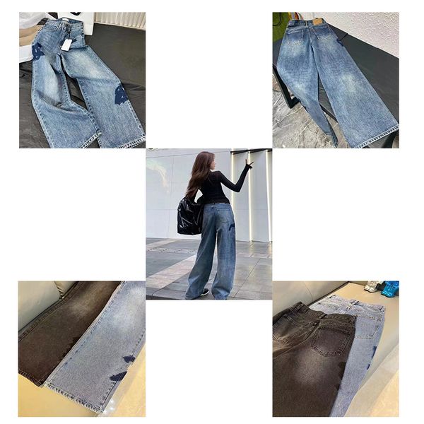 Diseñador Jeans Man Posúrganos Pantalones de marca sueltos con Blue Blue Dark Legues ancha Retrase Retrase Fried Street Trend Fashion New Fin Daily Wear Street Flash Street