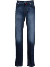 Designer Jeans Men Kiton vervaagde spijkerbroek met rechte lege jeans herfst lange broek voor man nieuwe stijl lente denim broek