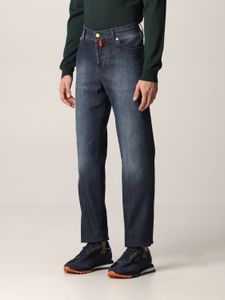 Jeans de styliste pour hommes, Kiton, jambe droite, deux poches latérales fendues, pantalon Long, nouveau Style, pantalon en Denim adoucissant, printemps automne