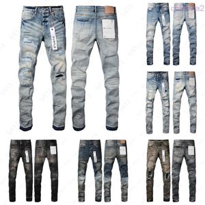 Designer Jeans Men Purple Brand Denim Pantalon Ruine Pantalon Hight Quality Broider Ripped Ripped Biker Black Blue Blue Mens Vêtements 0J6Y 8JI7