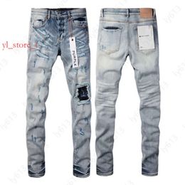 Designer Jeans Men Purple Jeans Brand Brand Jean Baggy Denim Pantalon Ruine Pantal