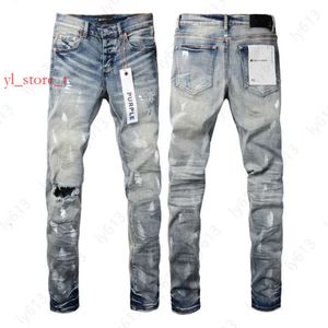 Designer Jeans Men Purple Jeans Brand Brand Jean Baggy Denim Pantalon Ruine Pantal