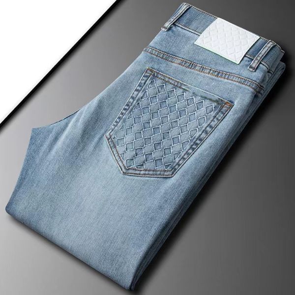 Jeans de marque pantalons kaki pour hommes et femmes jeans bleus lavés pantalons décontractés pour jeunes en tissu élastique de style européen et américain résistant à l'usure