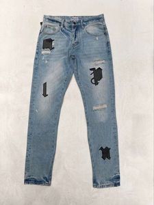 Designer jeans, denim borduurbroek voor heren, modieuze noodlijdende broek, Amerikaanse maten 28-40 hiphop noodlijdende broek met ritssluiting