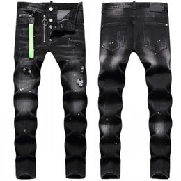 Designer Jeans hommes femmes pantalon denim homme pantalon noir avec des concepteurs de hip hop en détremp