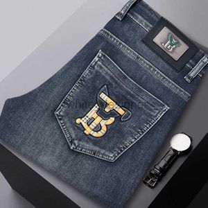 Designer Jeans Mens Automne Hiver épais jeans pour hommes élastiques Slim Fit Small Straight Fashion Brand Pantalon polyvalent Pantalon polyvalent