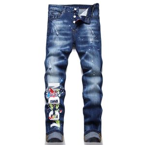 Designer Jeans Heren Denim Borduurbroek Mode Gaten Broek Amerikaanse maat 28-36 Hip Hop Distressed Ritsbroek voor heren 2024 Topverkoop 2009