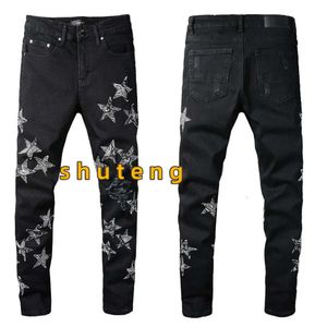 Designer Jeans Hommes Denim Pantalons de broderie Mode Trous Pantalon Taille US 28-40 Hip Hop Pantalon à glissière en détresse pour homme 2022 Top Vente 6703