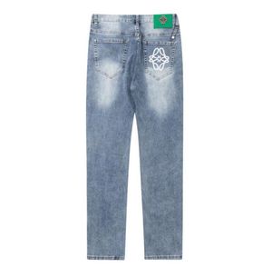 Designer Jeans Heren Denim Broek Mode Letters Print Broek Hip Hop Verontruste Rits broek AMERIKAANSE Maat 28 30 32 34 36