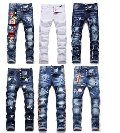 Designer jeans heren jeans denim broek broek pure kleur slanke fit gescheurde jeans retro streetwear casual outdoor sweatpants ontwerpers broek jogger maat 28-38