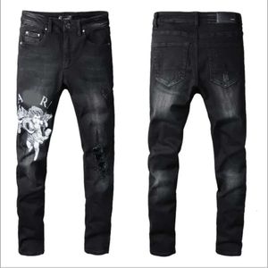 Designer Jeans Hommes Jeans Haute Qualité Mode Technologie Jeans Designer De Luxe Denim Pantalon En Détresse Ripped Noir Bleu Jean Slim Fit 612