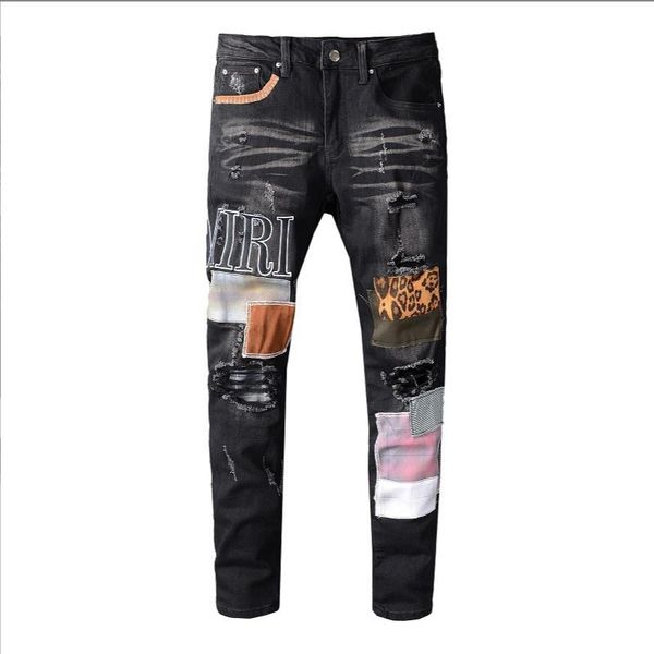 Jeans de créateurs jeans pour hommes jeans de haute qualité technologie de mode jeans de luxe designer pantalon en denim en détresse déchiré noir bleu jean slim fit135465