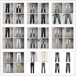 Designer Jeans Mens Jeans Pur-Jeans Designer Pantalons Pantalones Hommes Ripped Jean Straight Regular-Jeans Denim Tears Washed Hole 30-32-34-36-38