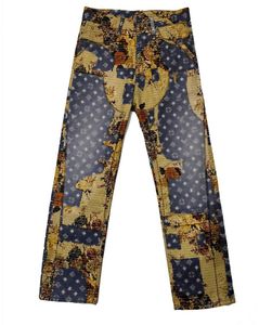 Jeans de concepteur Jeans pour hommes V Jeans de haute qualité de luxe pantalon pantalon floral motifs d'épissage et de correctif de motif de forme de diamant de diamant