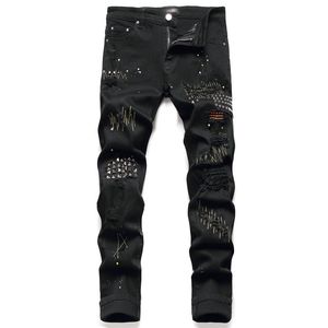 Jeans de créateur Pantalons pour hommes Pantalons en lin Hip Hop Jeans pour hommes en détresse Rip Bike Slim Fit Moto Denim Hommes Taille 28-40 # 011
