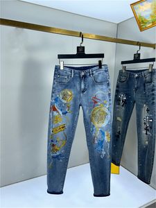 Designer jeans heren broek linnen broek hiphop mannen jeans verontrust