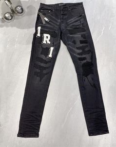 Designer jeans herenbroek linnen broek hiphop heren jeans Distressed Ripped Biker Slim Fit motorfiets denim voor heren 720434260