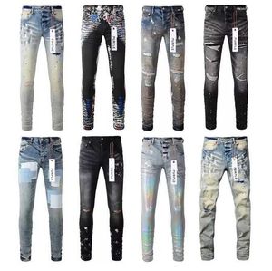 Designer jeans heren paarse mode hoogwaardige kwaliteit rechte pijpen ontwerp retro straat casual trainingsbroek joggen gewassen om oude graffiti te maken