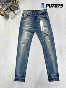 Designer Jeans Heren Stapel Paarse Broek Gescheurd High Street Merk Patch Hole Denim Rechte Beenmode Hiphopkleding 1 SCPD