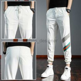 Designer Jeans Mens Summer Thin Ice Silk Casual broek Herenmodemerk Mode veelzijdige sport snel drogen broek slanke leggings