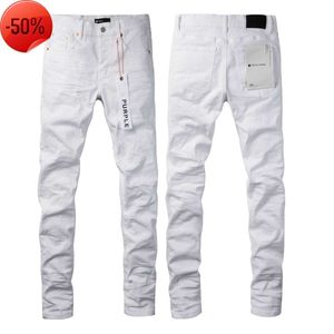 Jeans de créateur Jeans de marque violet High Street White 9024 Jeans pour hommes Marque de mode Jeans violet