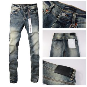 Pantalones vaqueros de diseño Pantalones vaqueros de color púrpura para motocicletas flacas para hombre Pantalones de lujo con retazos rasgados de moda, pantalones vaqueros de marca de color púrpura al por mayor con patas delgadas