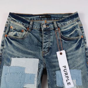 Designer jeans paarse jeans heren broek vintage luxe stip patroon heren verf stippen ontwerpen punk denim broek paarse merk jeans