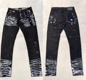 Jeans de créateurs jeans pourpre jeans skinny jeans Ripped Biker Slim Sket Skinny Pantal