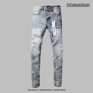 Jeans de créateur Jeans violets Jeans empilés Jeans amples pour hommes Denim déchiré Jeans européens Pantalons en détresse rétro lavés pour hommes Pantalons Drill