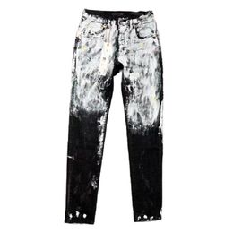Designer Jeans Pantalon Violet Slim Fit Ripped Rétro Casual Pantalon de survêtement en plein air Mode Jogger Couleur Pure Vintage Trou Taille 29-38 21