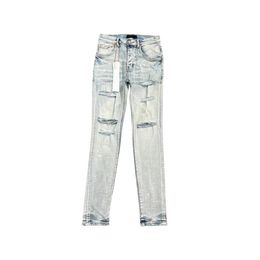 jeans firmati stack jeans pantaloni da uomo pantaloni della tuta jeans streetwear ricami trapuntati strappati per pantaloni vintage di marca di tendenza Commercio all'ingrosso di denim di strada