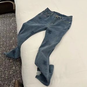 Jeans de diseñador para mujer Vaqueros elásticos lavados de cintura alta ajustados de marca para mujer