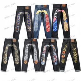 Designer jeans femmes jeans hommes évisue jeans pantalon long hippop autocollant imprimer streetwear droit pantalon skinny en gros faonder pour la jeunesse L2