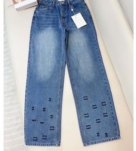 Jeans de créateur femmes pantalons longs jogger denim imprimé vêtements pour femmes hop hop robe en denim bleu clair chromess