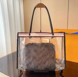 Sacs de gelée de concepteur 2 pièces ensemble de sacs fourre-tout transparents de mode de luxe femmes PVC paquet de grande capacité sac de shopping d'été polyvalent