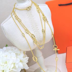 Designer sieraden farandole trui ketting hanger lange ketting 160 cm voor dames klassiek gouden zilveren geschenk met doos