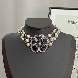 Designer sieraden bloem hanger ketting ketting chocker voor vrouwen wieden feest zwart met doos