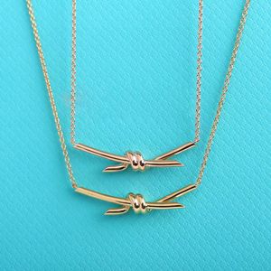 Designer sieraden Knoop hanger ketting voor dames klassieke diamant goud zilver rose goud multi -kleuren geschenk met doos