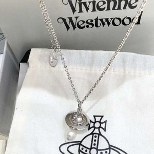 Designer sieraden viviane viviennes Westwood sieraden hanger ketting live uitzending van driedimensionale saturnus waterdruppel parel ketting vrouwelijk Franse pla