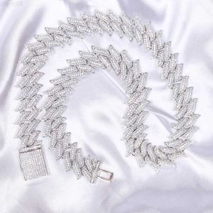 Bijoux de créateurs de 12 mm 16 mm de grande chaîne en forme de forme en argent massif d / vvS Collier Moisanite Bling Cuban Link Chain